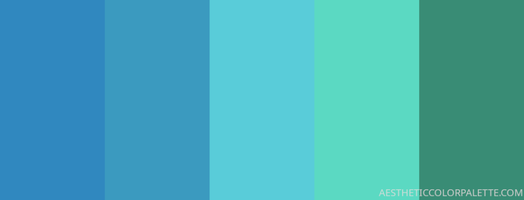 Blue green color shade swatches
