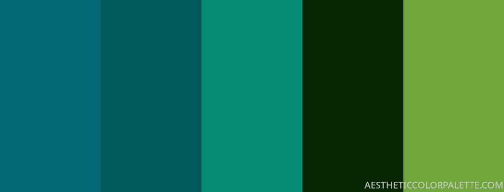 Blue green color shades