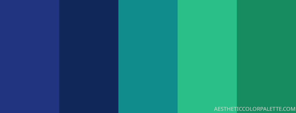 Blue green color tones
