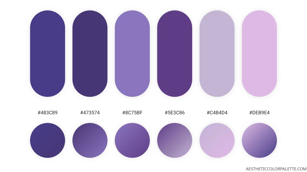 Aesthetic purple color combinations