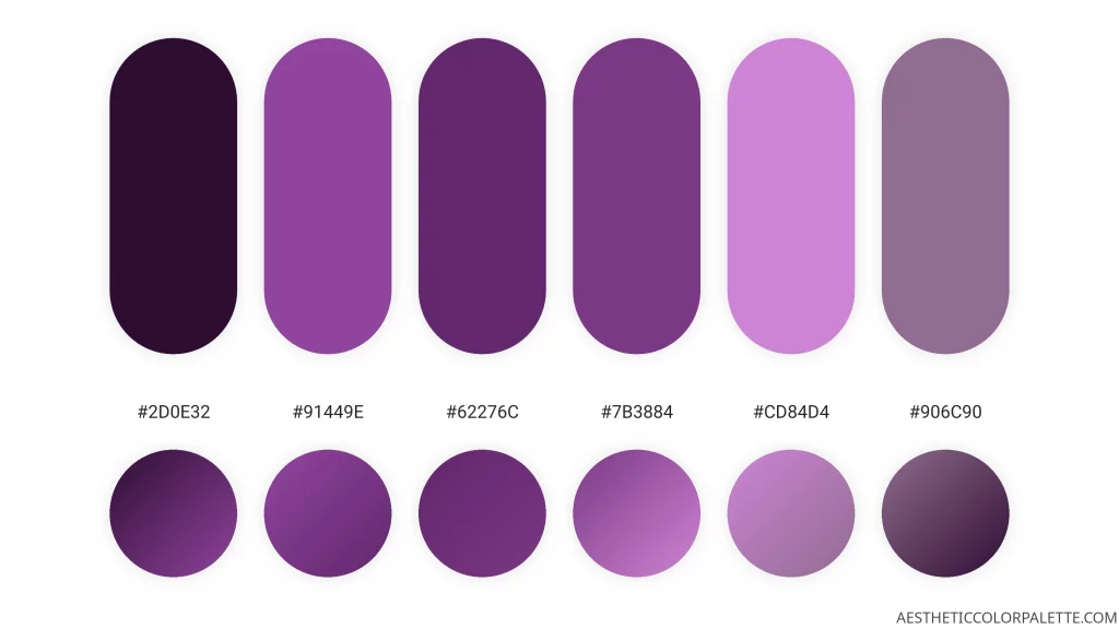 Aesthetic purple color palette ideas
