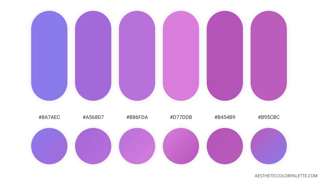 Aesthetic purple color palette numbers