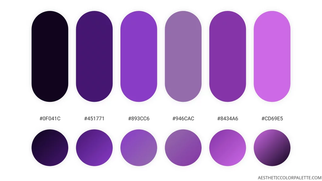Aesthetic purple color tones