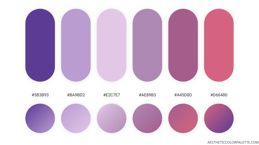 Aesthetic purple color values