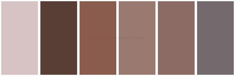 Brown aesthetic color shade swatches