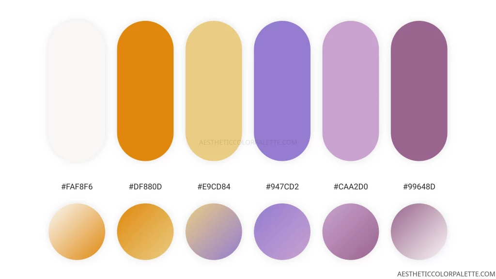 Cool summer color values swatches