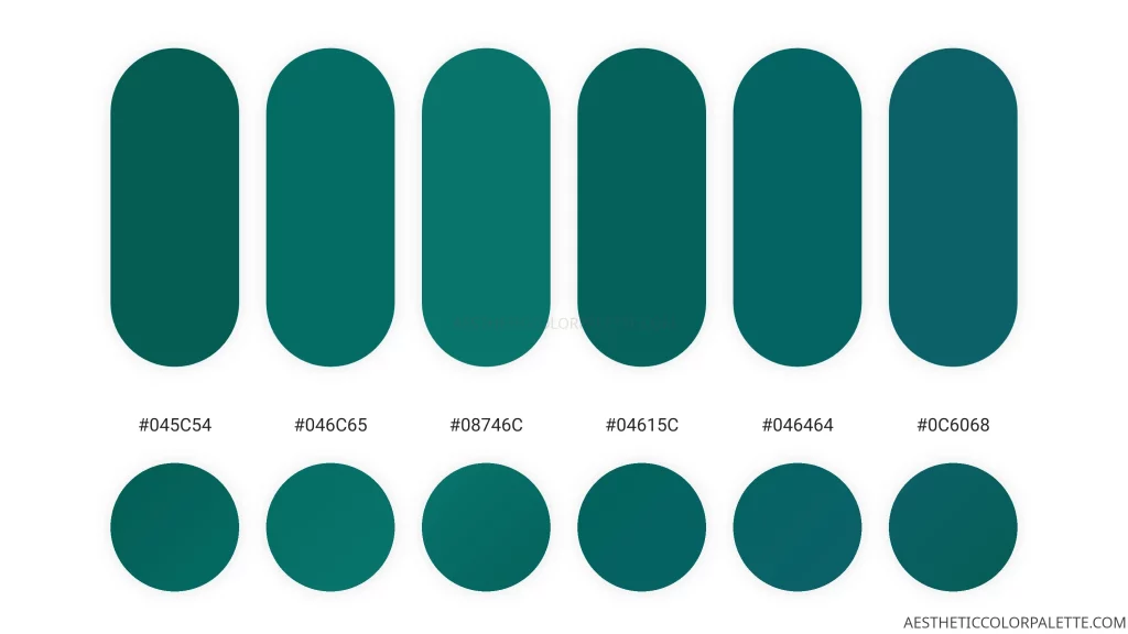 Dark teal swatches and shades