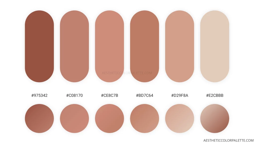 Dirty orange color palette swatches