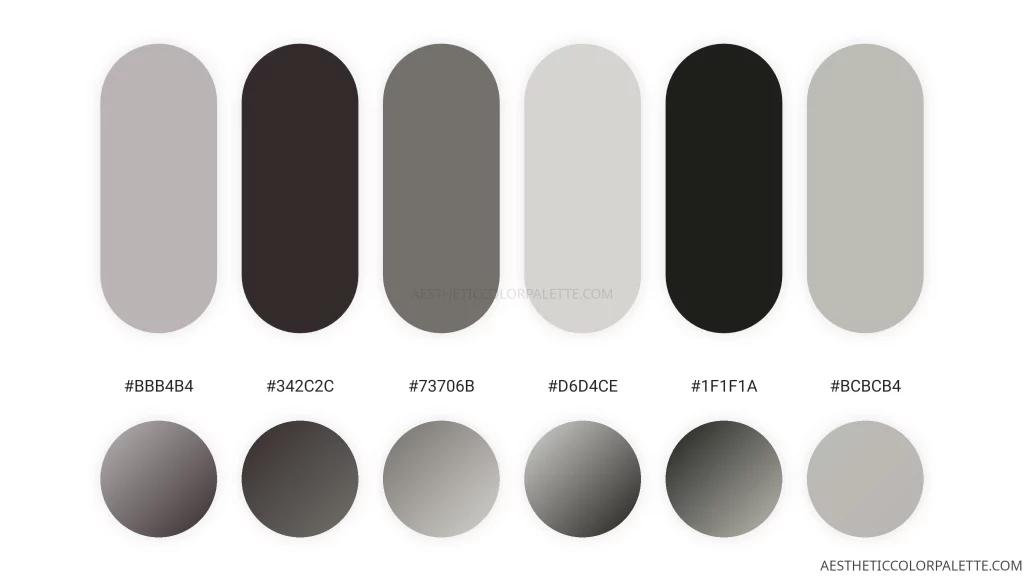 Graphite grey color numbers scheme