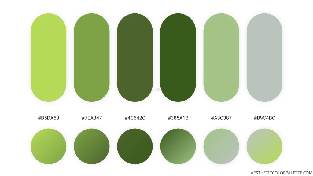 Grass color values swatches