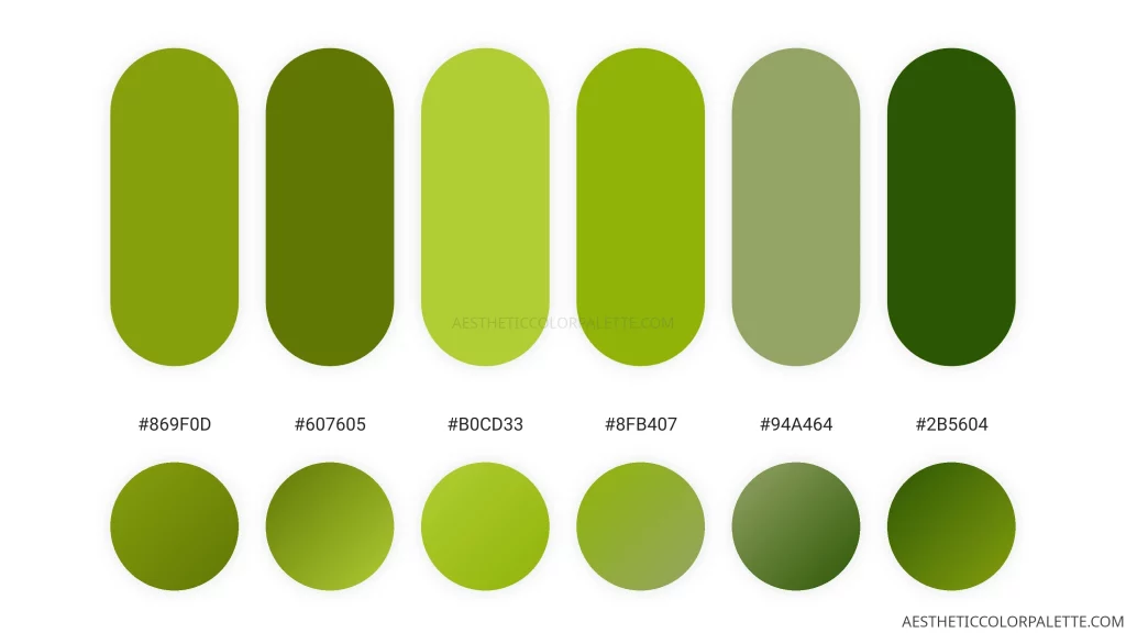 Green tea color numbers inspiration
