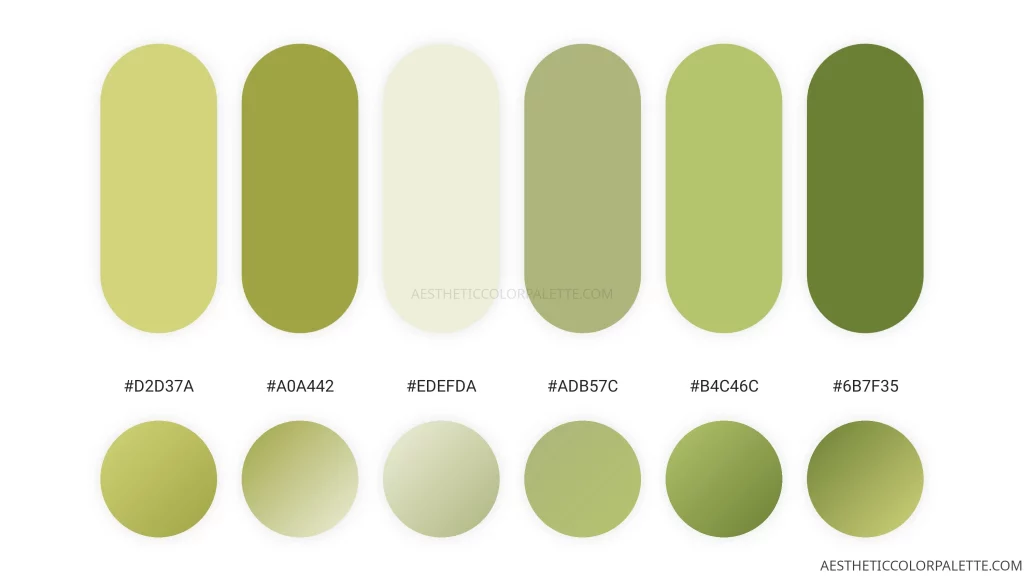 Green tea shades and values