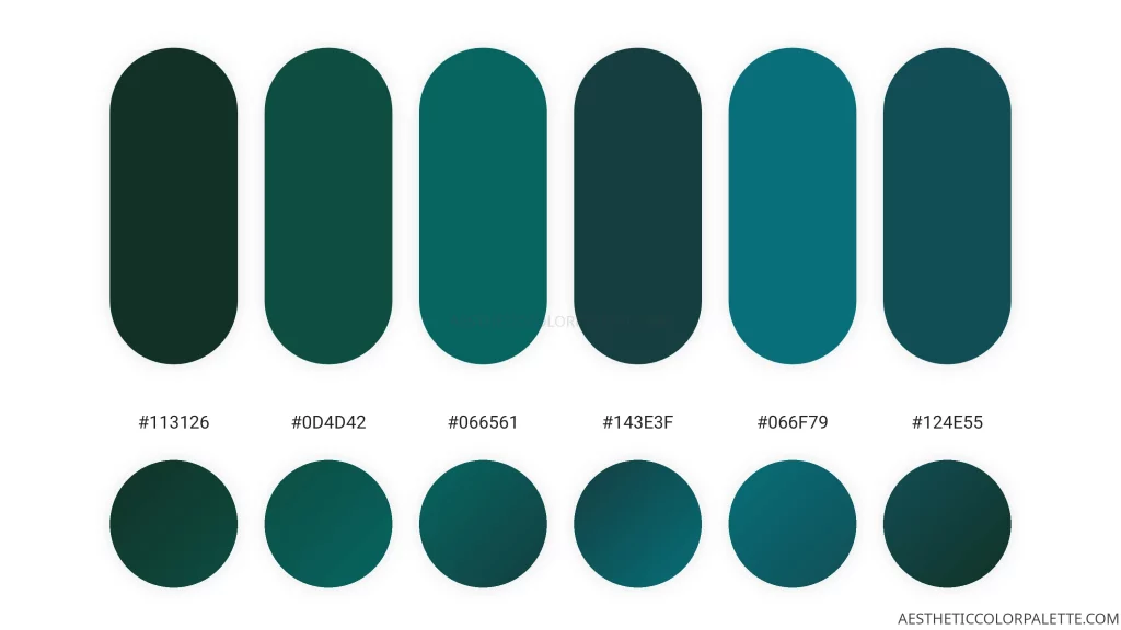 Greenish blue color numbers