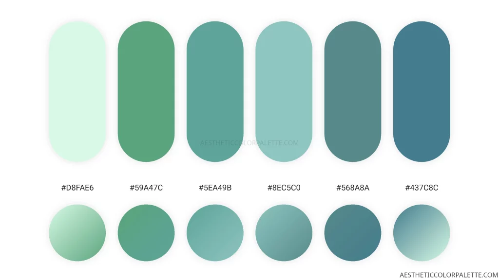 Greenish blue color palette ideas