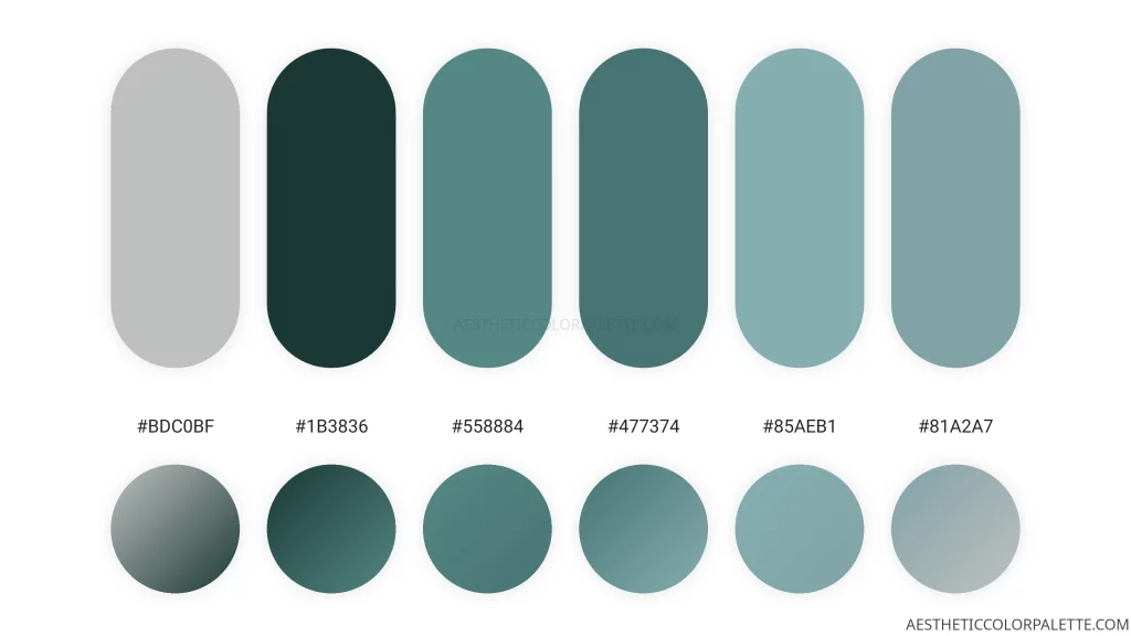 Greenish blue color scheme inspiration