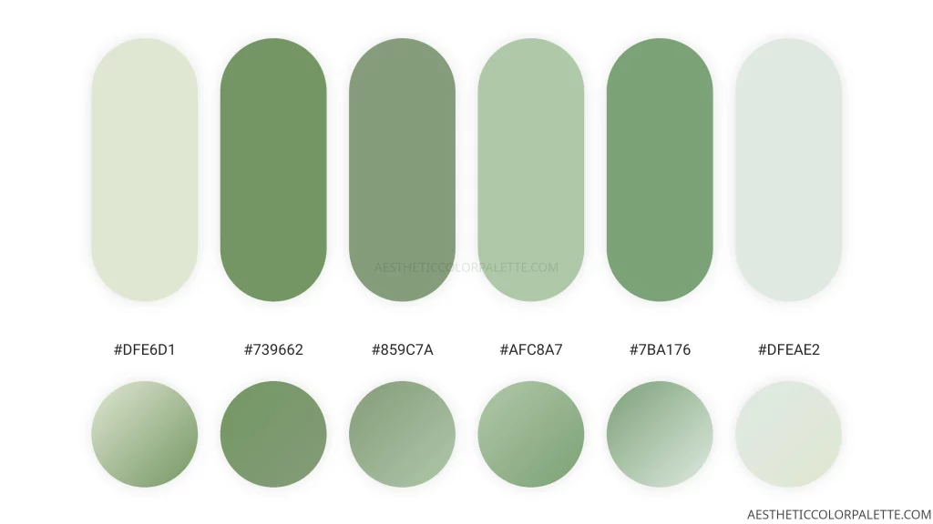 Light green color palette combinations