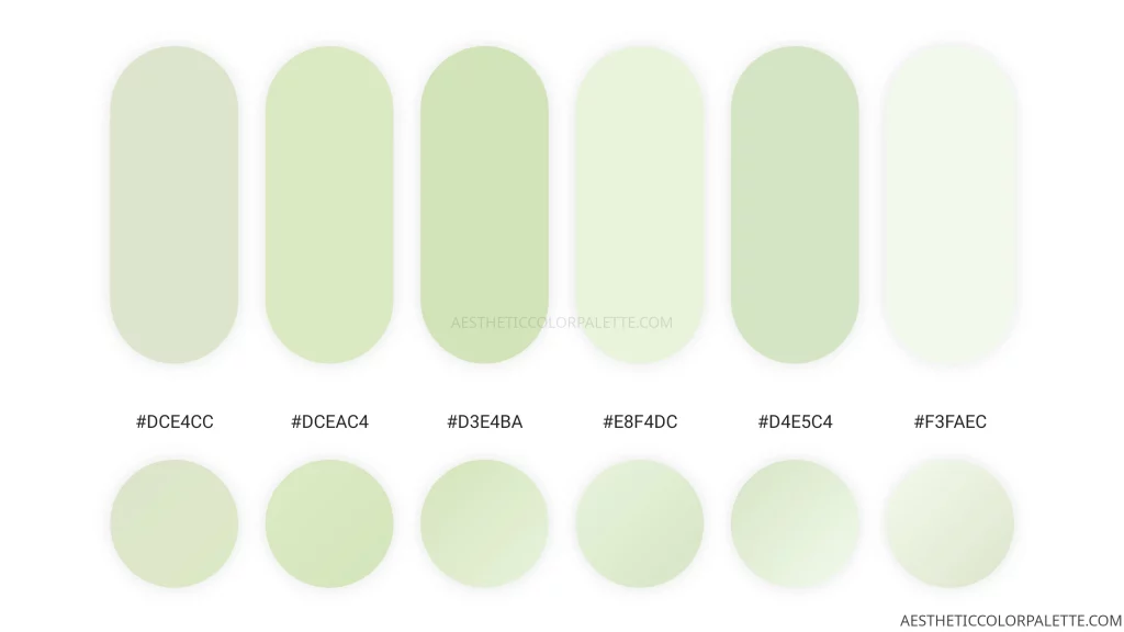 Light green palette codes inspiration