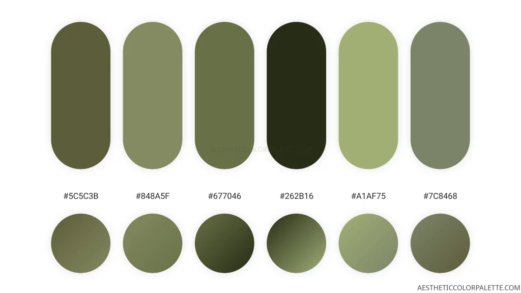 Moss green color scheme swatches