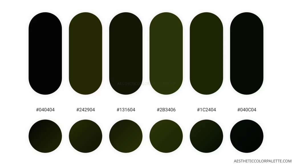 Moss green swatches and shades