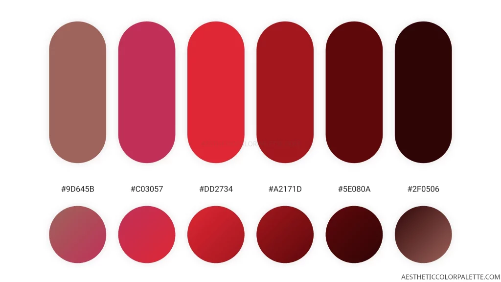 Rose red HTML color combinations