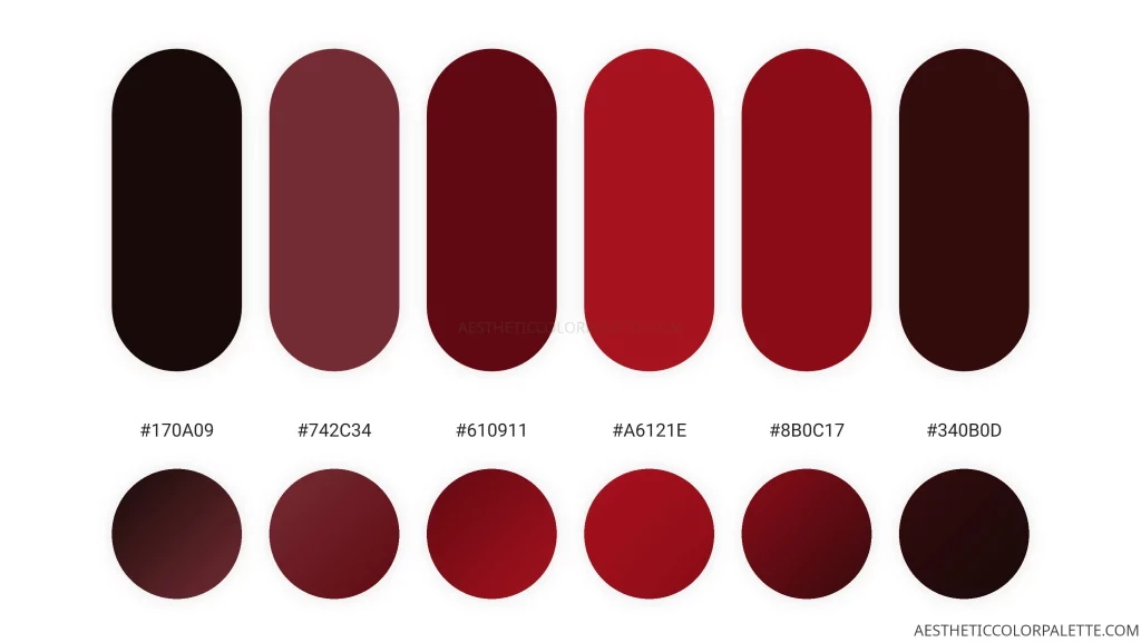 Rose red color scheme swatches