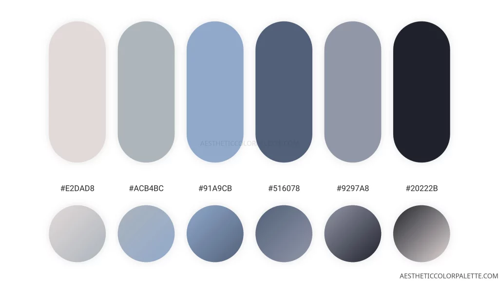 Silvery blue hex codes