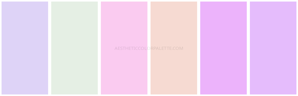 Soft aesthetic color palette shades