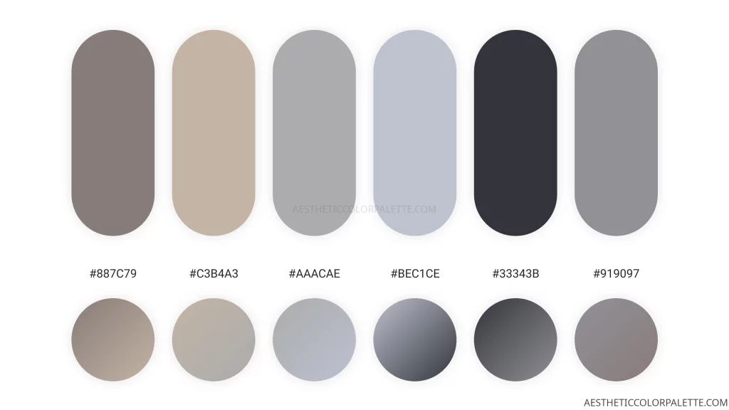 Stone color color shade swatches