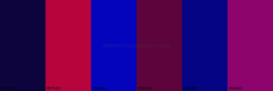 color palette 0d043e b7043c 0404bc 5d043c 040485 8c046c