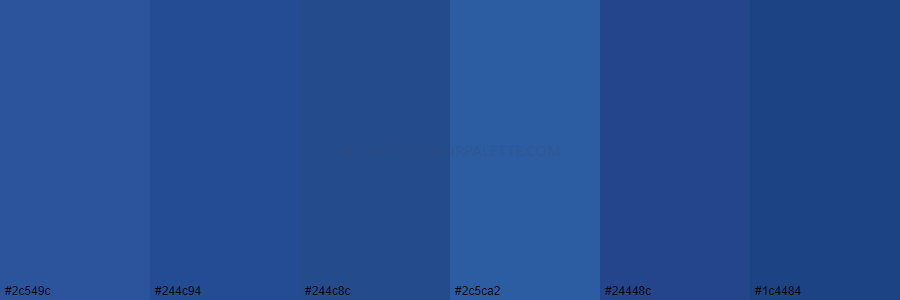 color palette 2c549c 244c94 244c8c 2c5ca2 24448c 1c4484