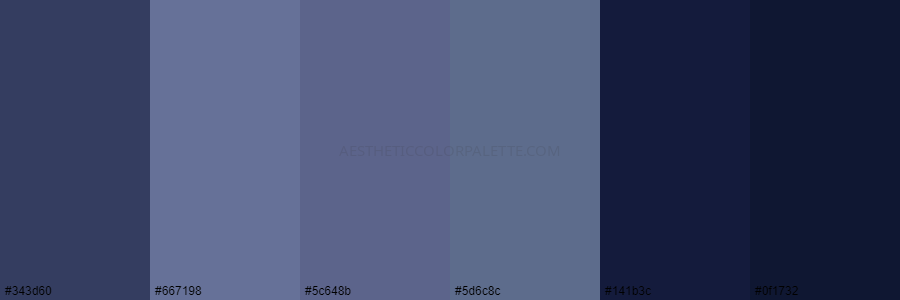 color palette 343d60 667198 5c648b 5d6c8c 141b3c 0f1732