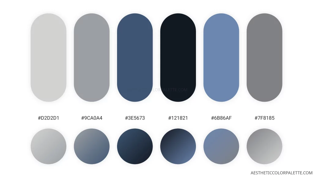 Silvery Blue Colors - Aesthetic Color Palette