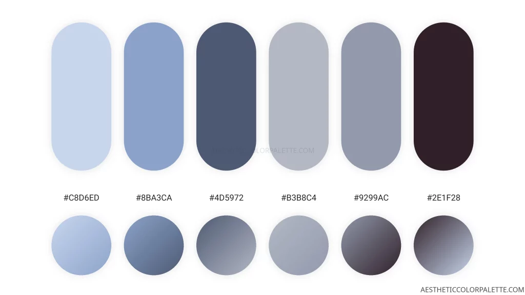 Silvery Blue Colors - Aesthetic Color Palette