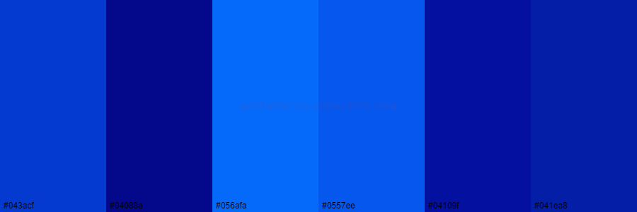 color palette 043acf 04088a 056afa 0557ee 04109f 041ea8