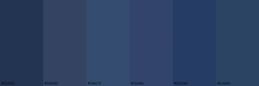 color palette 233452 344362 344c70 33446c 253c64 2c4463