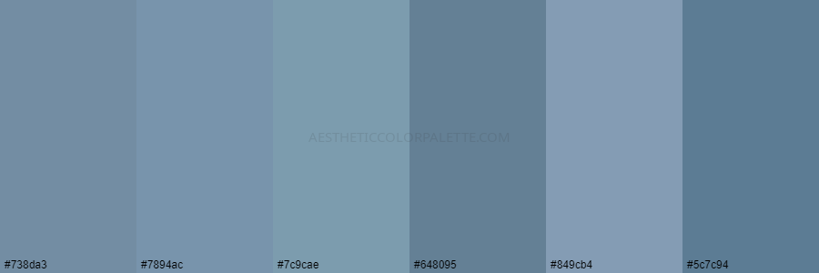 color palette 738da3 7894ac 7c9cae 648095 849cb4 5c7c94