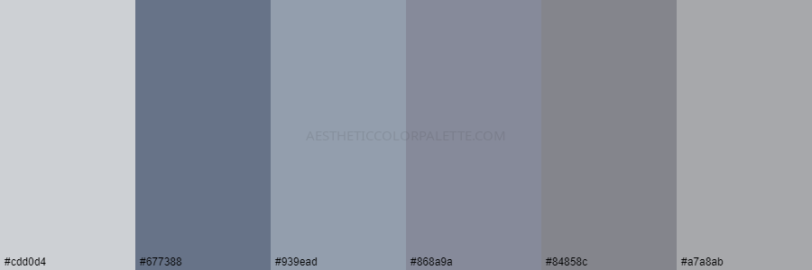 color palette cdd0d4 677388 939ead 868a9a 84858c a7a8ab