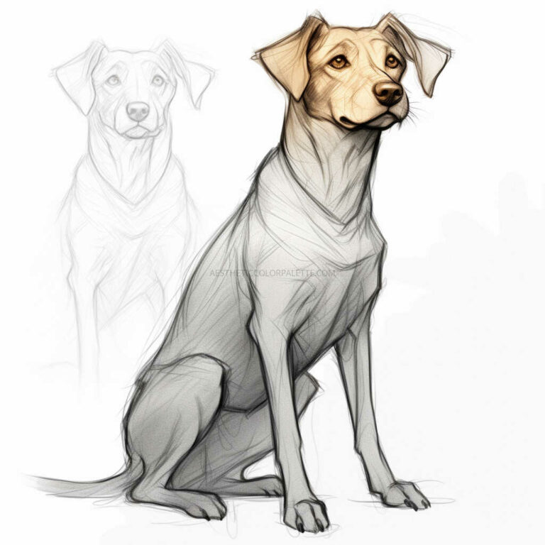 18 Cute Realistic Dog Drawing Ideas Aesthetic Color Palette