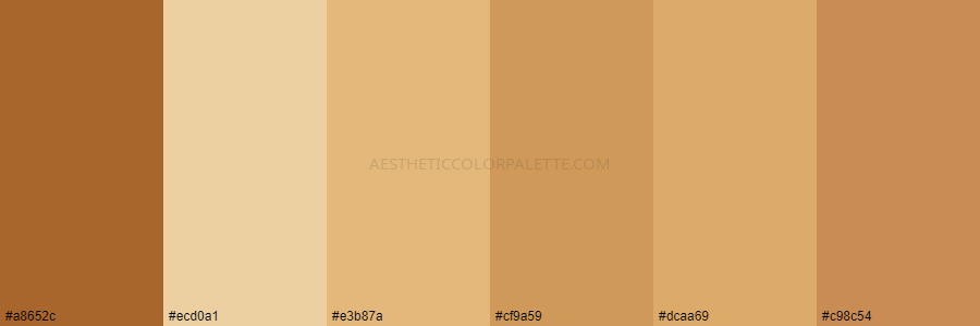 color palette a8652c ecd0a1 e3b87a cf9a59 dcaa69 c98c54