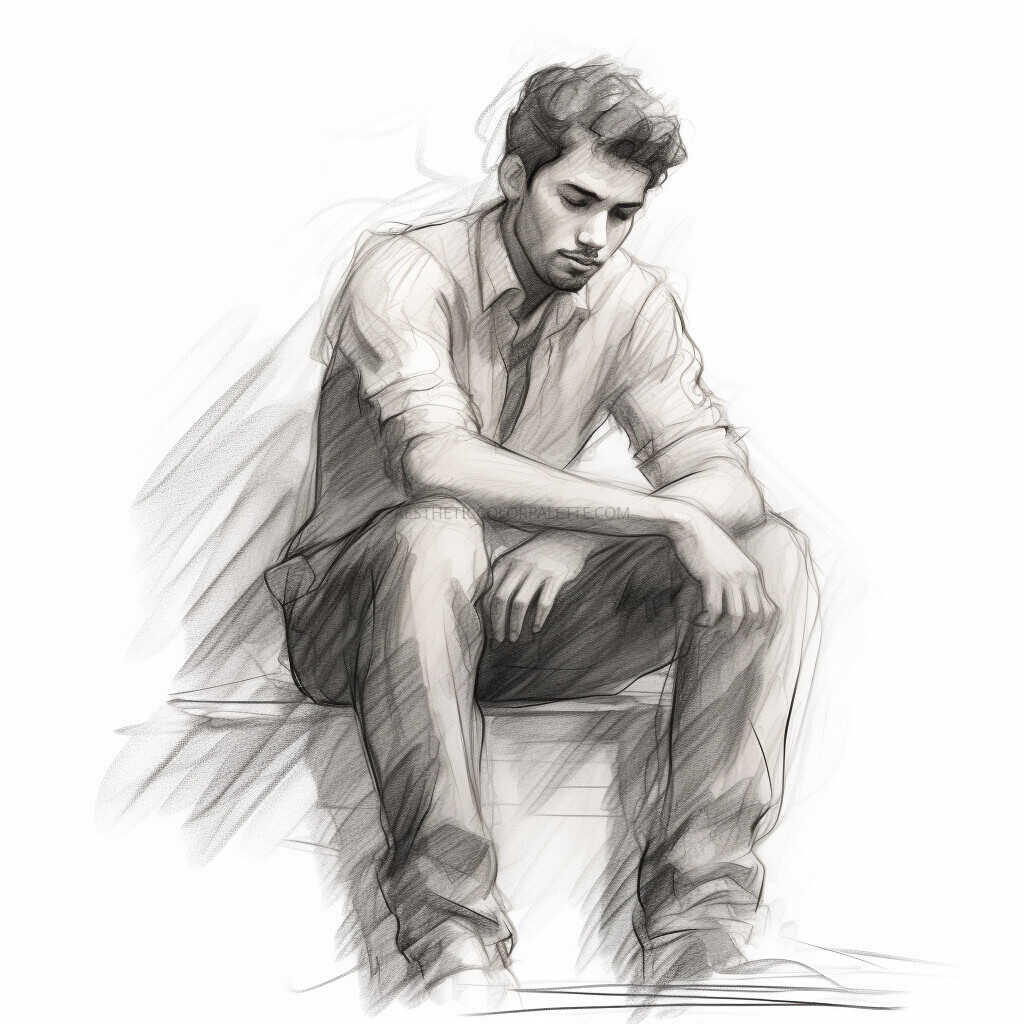 men sitting sketch 5