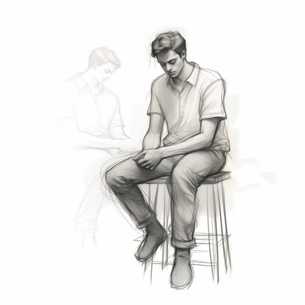 men sitting sketch 6
