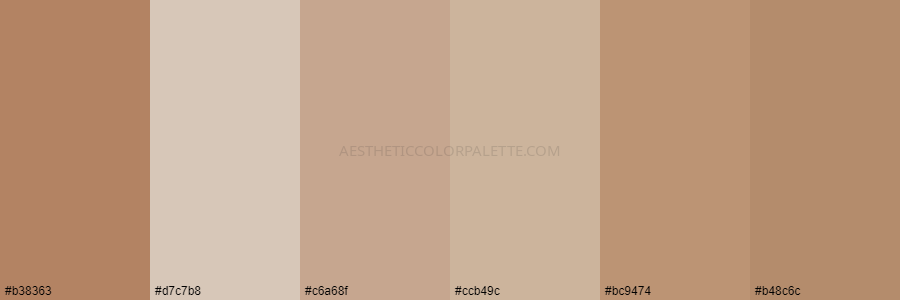 color palette b38363 d7c7b8 c6a68f ccb49c bc9474 b48c6c