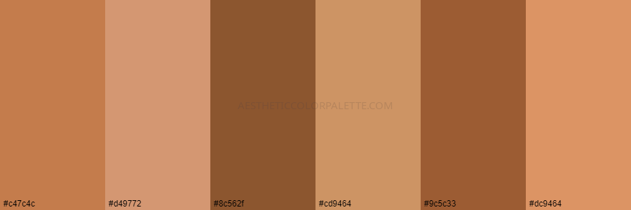 color palette c47c4c d49772 8c562f cd9464 9c5c33 dc9464