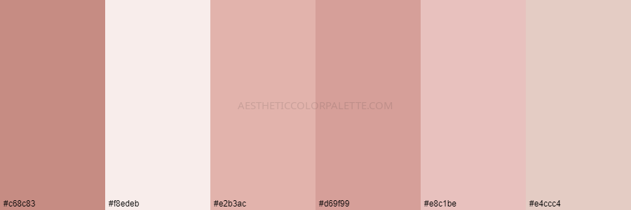 color palette c68c83 f8edeb e2b3ac d69f99 e8c1be e4ccc4