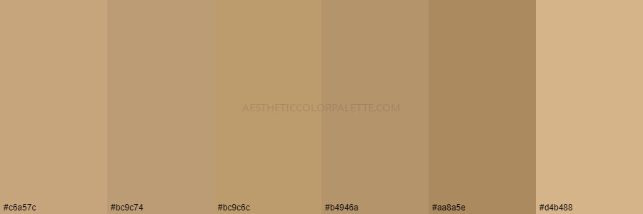 color palette c6a57c bc9c74 bc9c6c b4946a aa8a5e d4b488