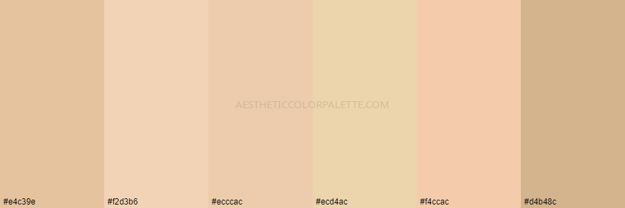 color palette e4c39e f2d3b6 ecccac ecd4ac f4ccac d4b48c