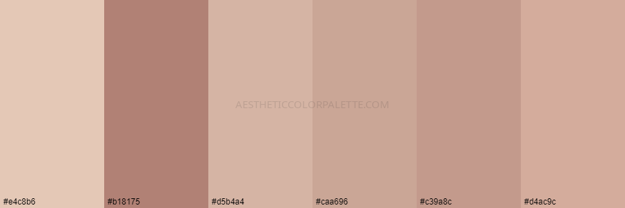 color palette e4c8b6 b18175 d5b4a4 caa696 c39a8c d4ac9c