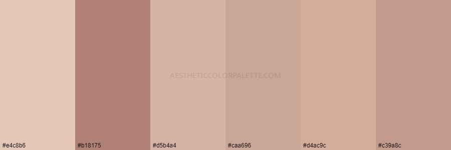 color palette e4c8b6 b18175 d5b4a4 caa696 d4ac9c c39a8c