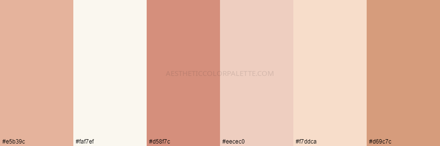 color palette e5b39c faf7ef d58f7c eecec0 f7ddca d69c7c