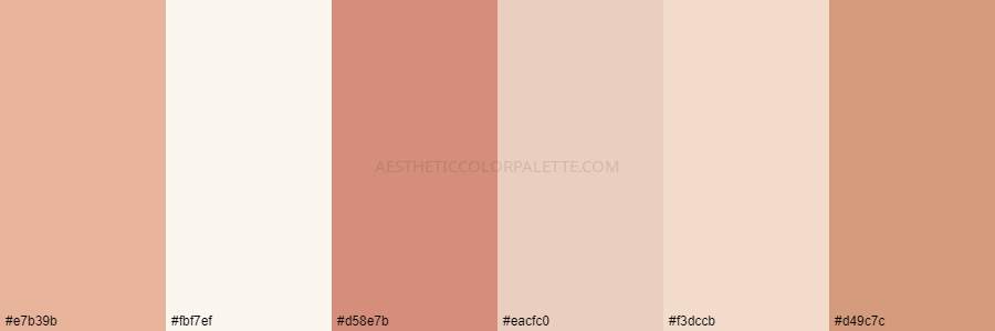 color palette e7b39b fbf7ef d58e7b eacfc0 f3dccb d49c7c